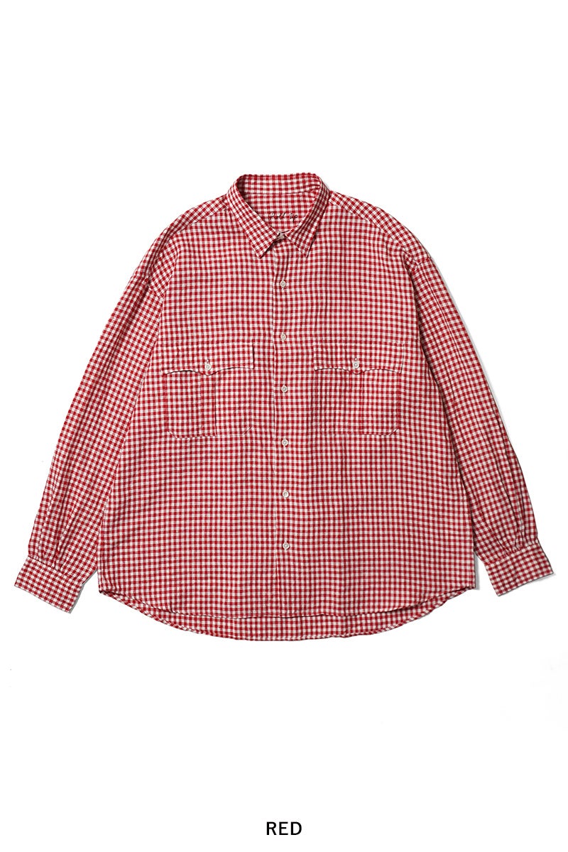Porter Classic(ポータークラシック) ROLL UP LINEN GINGHAM CHECK SHIRT ロールアップリネンギンガムチェックシャツ PC-016-3978