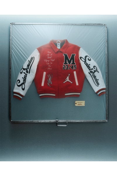 JORDAN BRAND × ©SAINT MXXXXXX (TIME) CAPSULE (ジョーダンブランド セントマイケル タイムカプセル) SM-MK8-0000-J08 / FV4726-657 / M J SM VARSITY JKT / REDxWHT バーシティジャケット