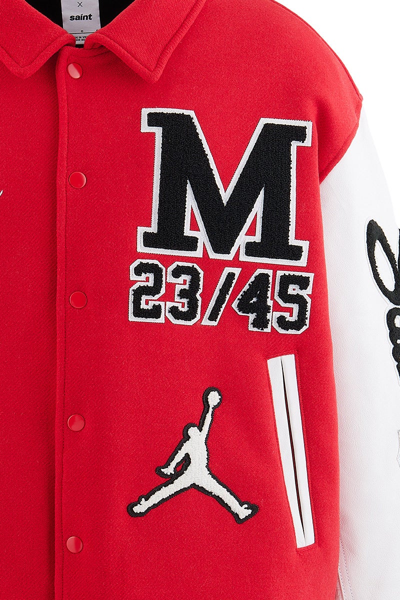 JORDAN BRAND × ©SAINT MXXXXXX (TIME) CAPSULE (ジョーダンブランド セントマイケル タイムカプセル) SM-MK8-0000-J08 / FV4726-657 / M J SM VARSITY JKT / REDxWHT バーシティジャケット