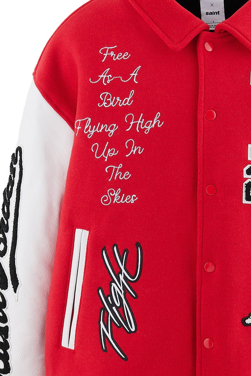 JORDAN BRAND × ©SAINT MXXXXXX (TIME) CAPSULE (ジョーダンブランド セントマイケル タイムカプセル) SM-MK8-0000-J08 / FV4726-657 / M J SM VARSITY JKT / REDxWHT バーシティジャケット