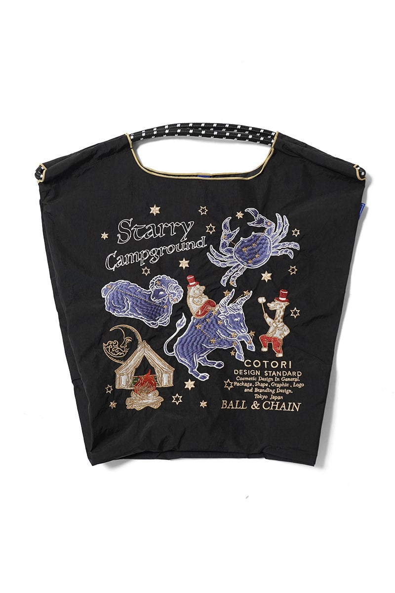 Ball & Chain(ボールアンドチェーン) C.STARRY(M) コトリデザイン スターリー星空のキャンプ場(M) ショッピングバック トートバッグ 321006