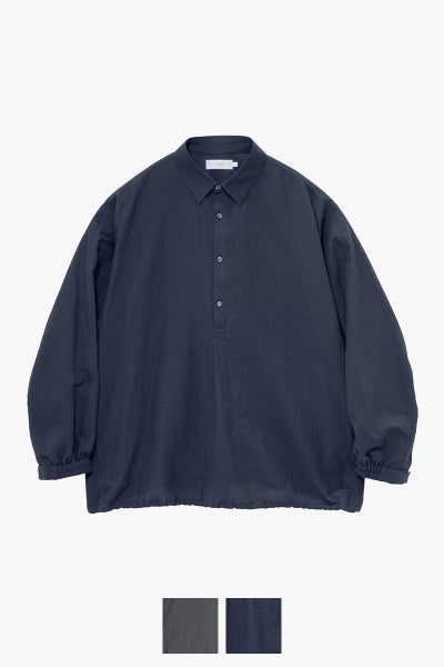 Graphpaper(グラフペーパー) Cotton Linen Seersucker LS Pullover Shirt コットンリネンシアサッカー長袖プルオーバーシャツ GM262-50033