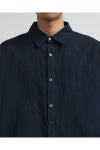 Graphpaper(グラフペーパー) Cotton Linen Seersucker LS Pullover Shirt コットンリネンシアサッカー長袖プルオーバーシャツ GM262-50033