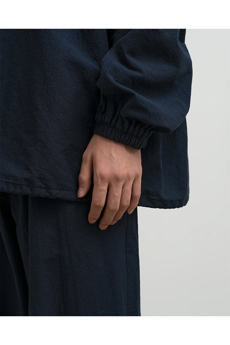 Graphpaper(グラフペーパー) Cotton Linen Seersucker LS Pullover Shirt コットンリネンシアサッカー長袖プルオーバーシャツ GM262-50033
