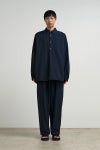 Graphpaper(グラフペーパー) Cotton Linen Seersucker LS Pullover Shirt コットンリネンシアサッカー長袖プルオーバーシャツ GM262-50033