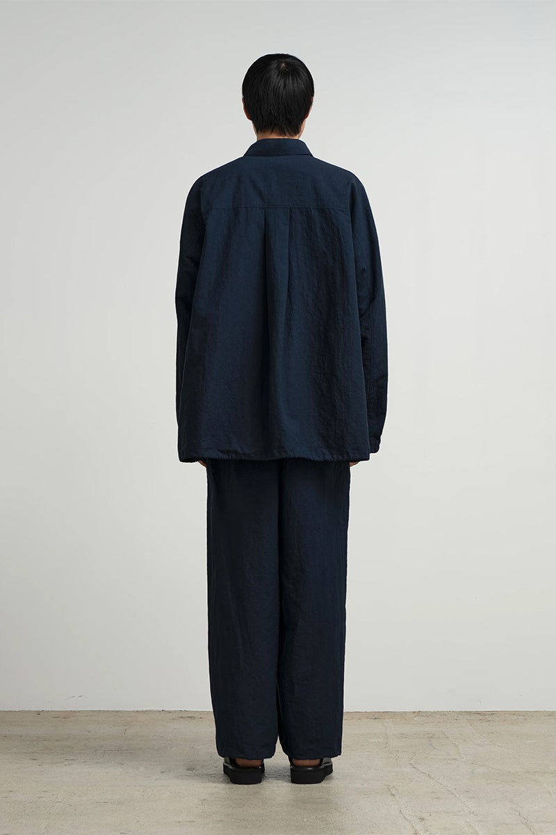 Graphpaper(グラフペーパー) Cotton Linen Seersucker LS Pullover Shirt コットンリネンシアサッカー長袖プルオーバーシャツ GM262-50033