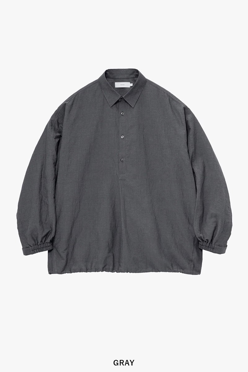 Graphpaper(グラフペーパー) Cotton Linen Seersucker LS Pullover Shirt コットンリネンシアサッカー長袖プルオーバーシャツ GM262-50033
