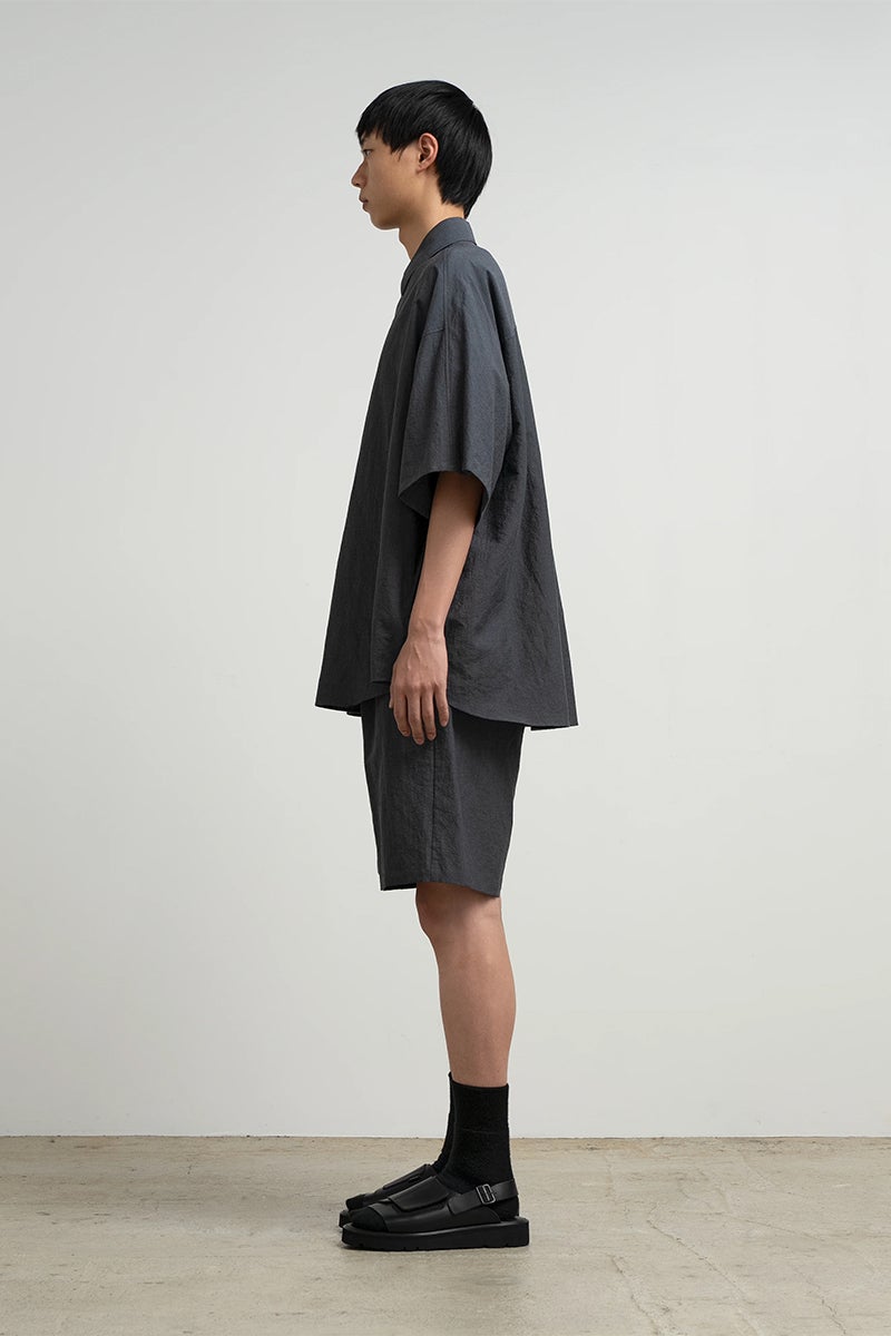 Graphpaper(グラフペーパー) Cotton Linen Seersucker SS Pullover Shirt コットンリネンシアサッカー半袖プルオーバーシャツ GM262-50031