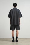 Graphpaper(グラフペーパー) Cotton Linen Seersucker SS Pullover Shirt コットンリネンシアサッカー半袖プルオーバーシャツ GM262-50031