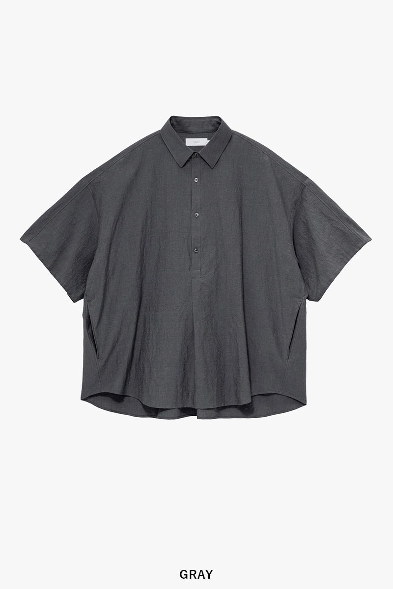 Graphpaper(グラフペーパー) Cotton Linen Seersucker SS Pullover Shirt コットンリネンシアサッカー半袖プルオーバーシャツ GM262-50031