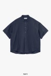 Graphpaper(グラフペーパー) Cotton Linen Seersucker SS Pullover Shirt コットンリネンシアサッカー半袖プルオーバーシャツ GM262-50031