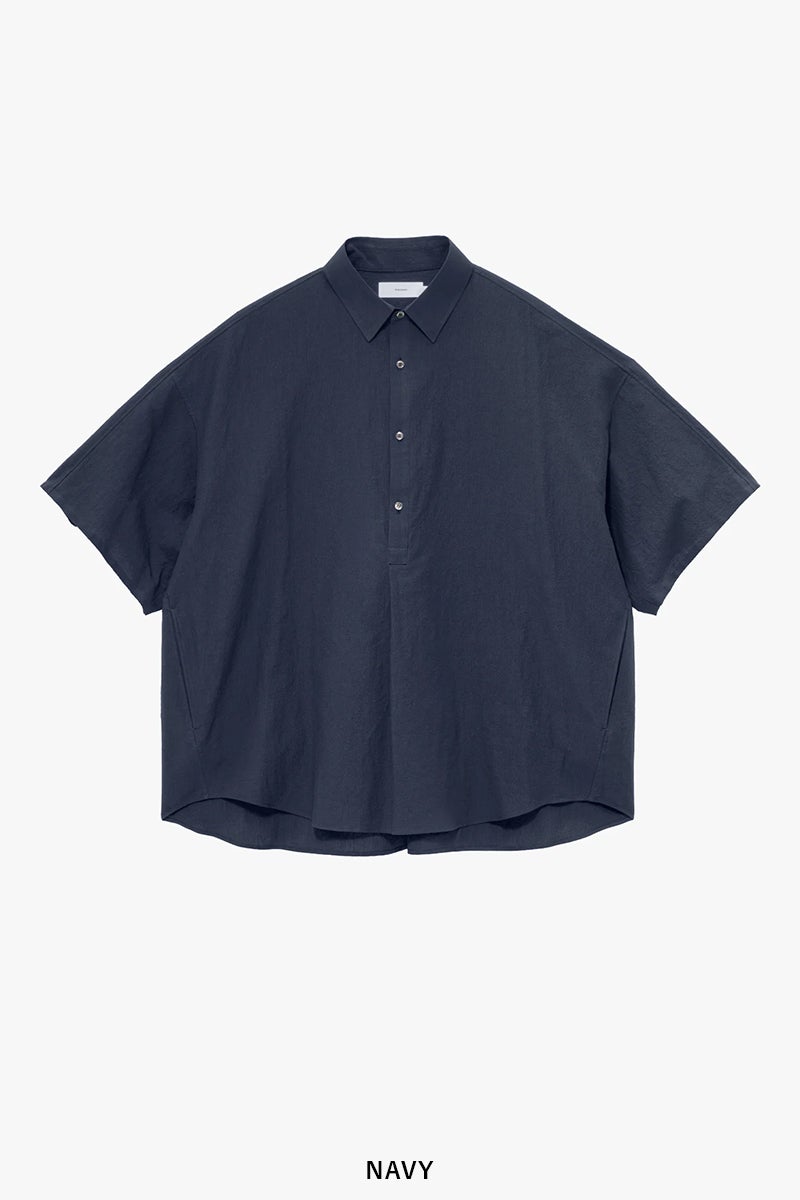 Graphpaper(グラフペーパー) Cotton Linen Seersucker SS Pullover Shirt コットンリネンシアサッカー半袖プルオーバーシャツ GM262-50031
