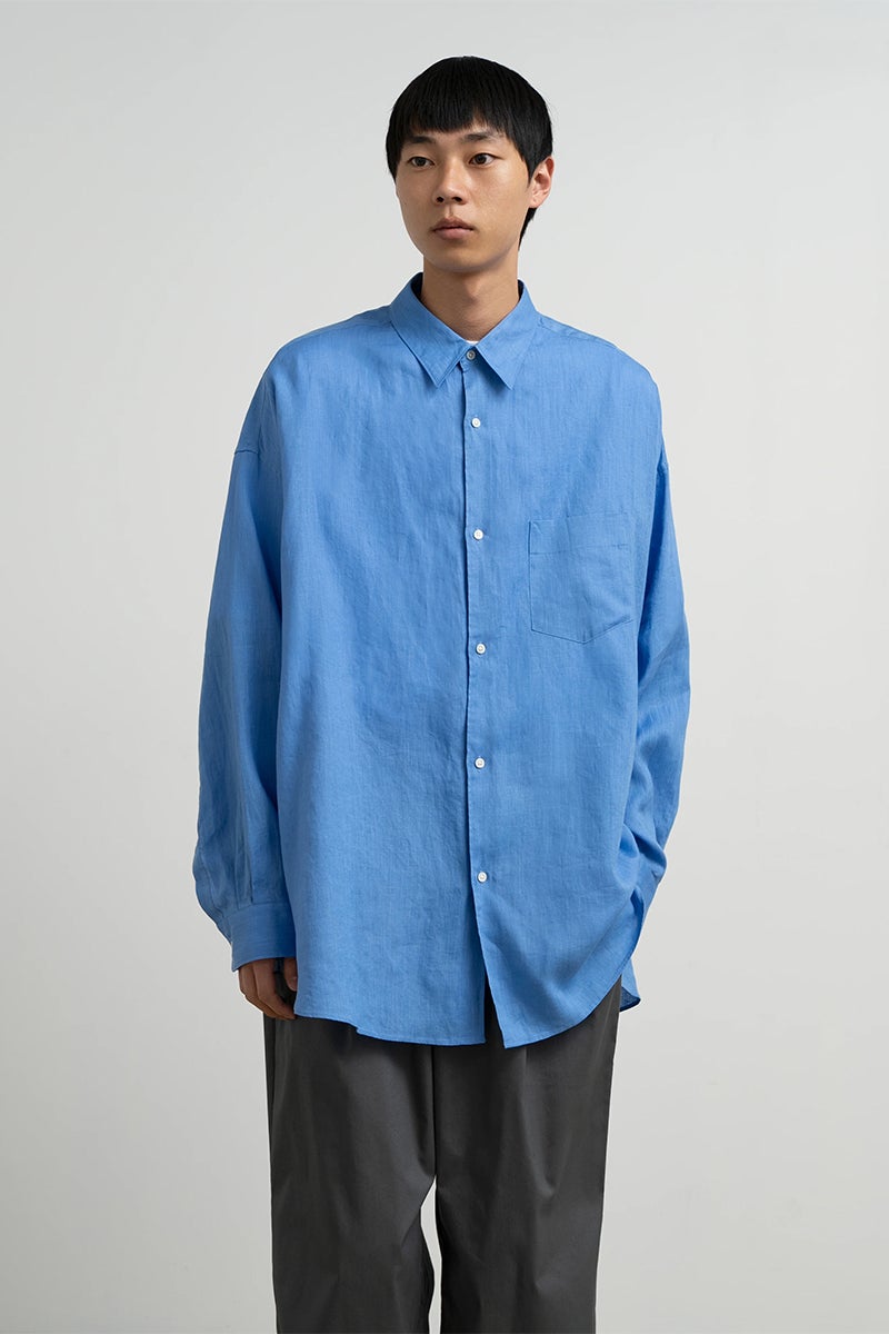 Graphpaper(グラフペーパー) Linen L/S Oversized Regular Collar Shirt リネン長袖オーバーサイズレギュラーカラーシャツ GM262-50039B