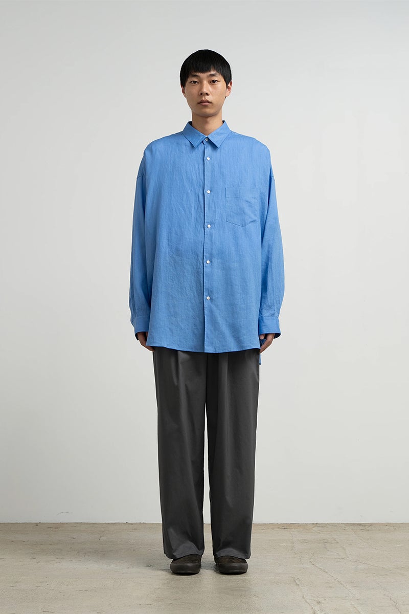 Graphpaper(グラフペーパー) Linen L/S Oversized Regular Collar Shirt リネン長袖オーバーサイズレギュラーカラーシャツ GM262-50039B