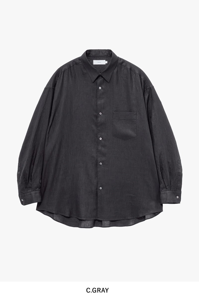 Graphpaper(グラフペーパー) Linen L/S Oversized Regular Collar Shirt リネン長袖オーバーサイズレギュラーカラーシャツ GM262-50039B