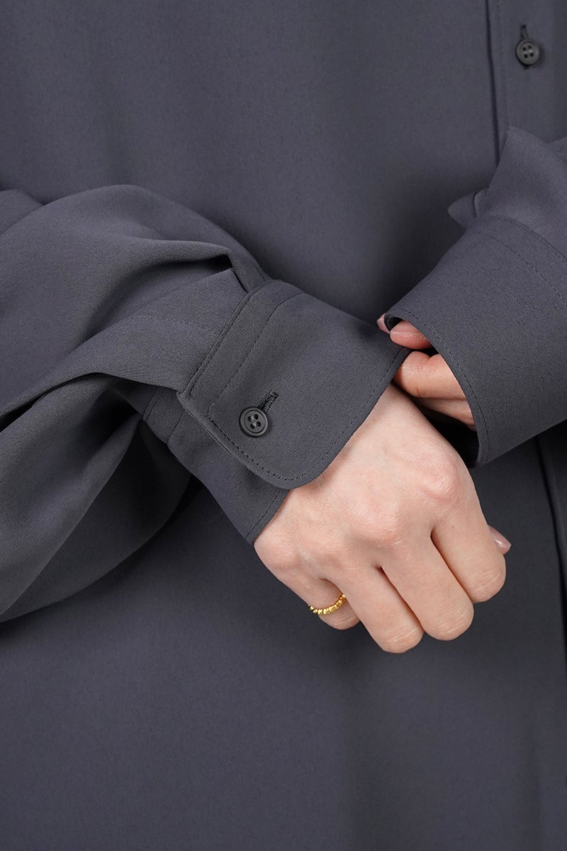 Graphpaper(グラフペーパー) Satin Oversized Regular Collar Shirts サテンオーバーサイズレギュラーカラーシャツ GL263-50093B