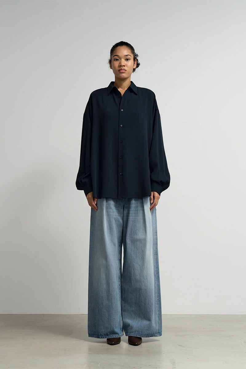 Graphpaper(グラフペーパー) Satin Oversized Regular Collar Shirts サテンオーバーサイズレギュラーカラーシャツ GL263-50093B