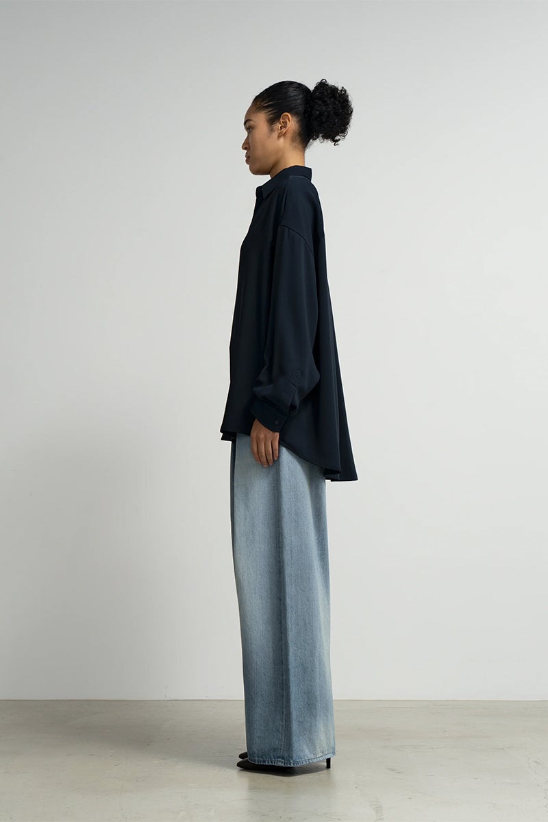 Graphpaper(グラフペーパー) Satin Oversized Regular Collar Shirts サテンオーバーサイズレギュラーカラーシャツ GL263-50093B