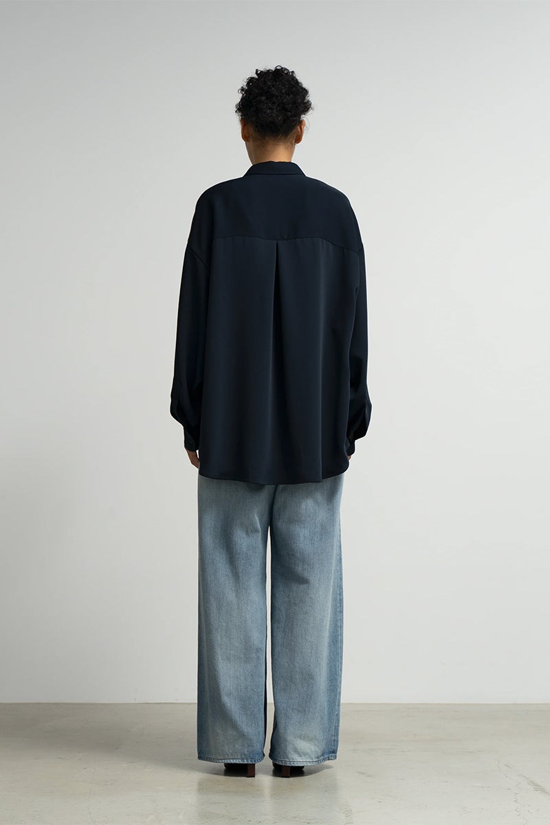 Graphpaper(グラフペーパー) Satin Oversized Regular Collar Shirts サテンオーバーサイズレギュラーカラーシャツ GL263-50093B