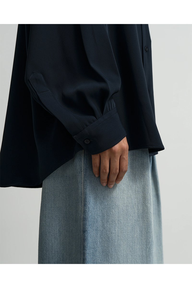 Graphpaper(グラフペーパー) Satin Oversized Regular Collar Shirts サテンオーバーサイズレギュラーカラーシャツ GL263-50093B