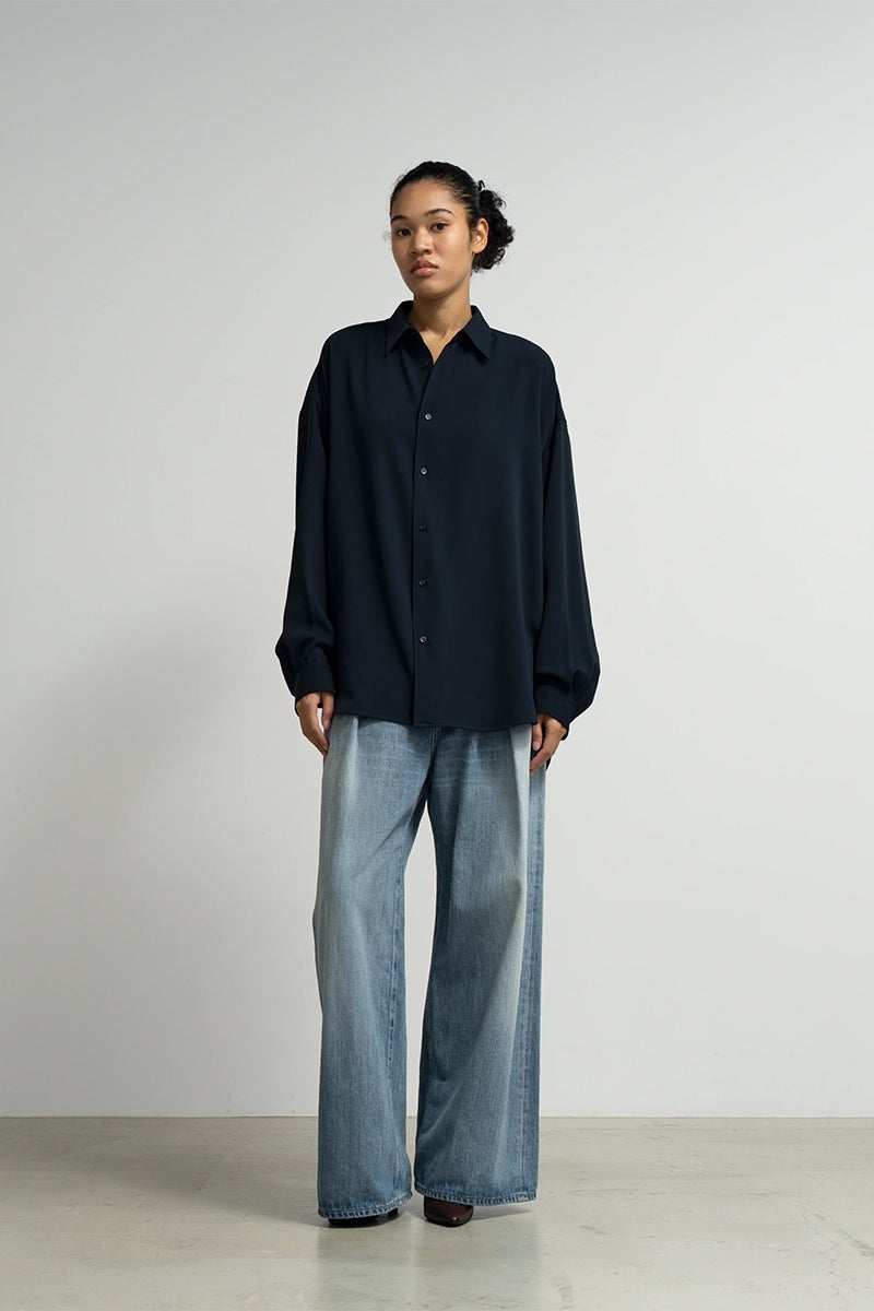 Graphpaper(グラフペーパー) Satin Oversized Regular Collar Shirts サテンオーバーサイズレギュラーカラーシャツ GL263-50093B