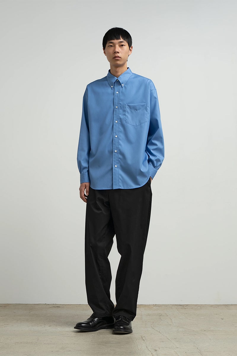 Graphpaper(グラフペーパー) Easy Care Poplin L/S B.D Box Shirt イージーケアポプリン長袖ボタンダウンボックスシャツ GM263-50619