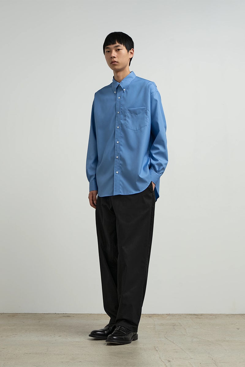 Graphpaper(グラフペーパー) Easy Care Poplin L/S B.D Box Shirt イージーケアポプリン長袖ボタンダウンボックスシャツ GM263-50619