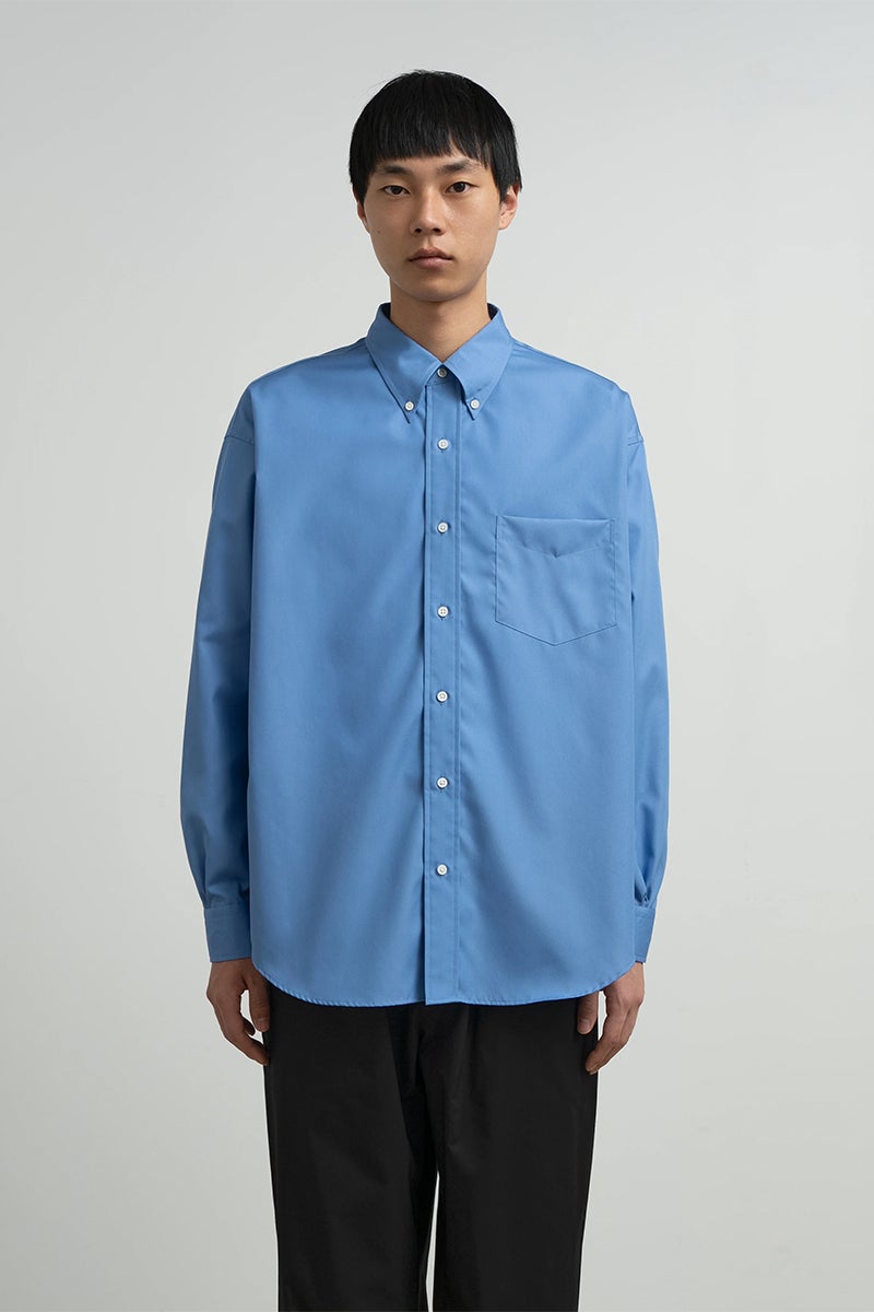Graphpaper(グラフペーパー) Easy Care Poplin L/S B.D Box Shirt イージーケアポプリン長袖ボタンダウンボックスシャツ GM263-50619