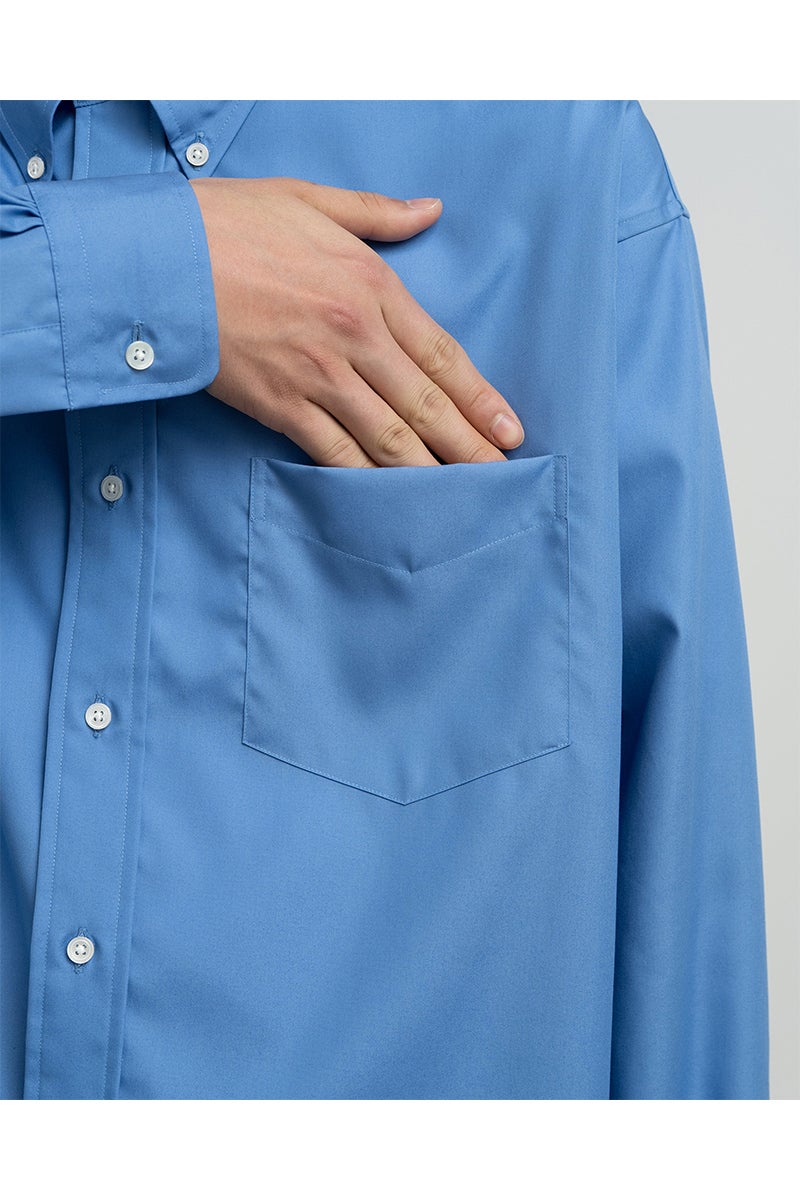 Graphpaper(グラフペーパー) Easy Care Poplin L/S B.D Box Shirt イージーケアポプリン長袖ボタンダウンボックスシャツ GM263-50619