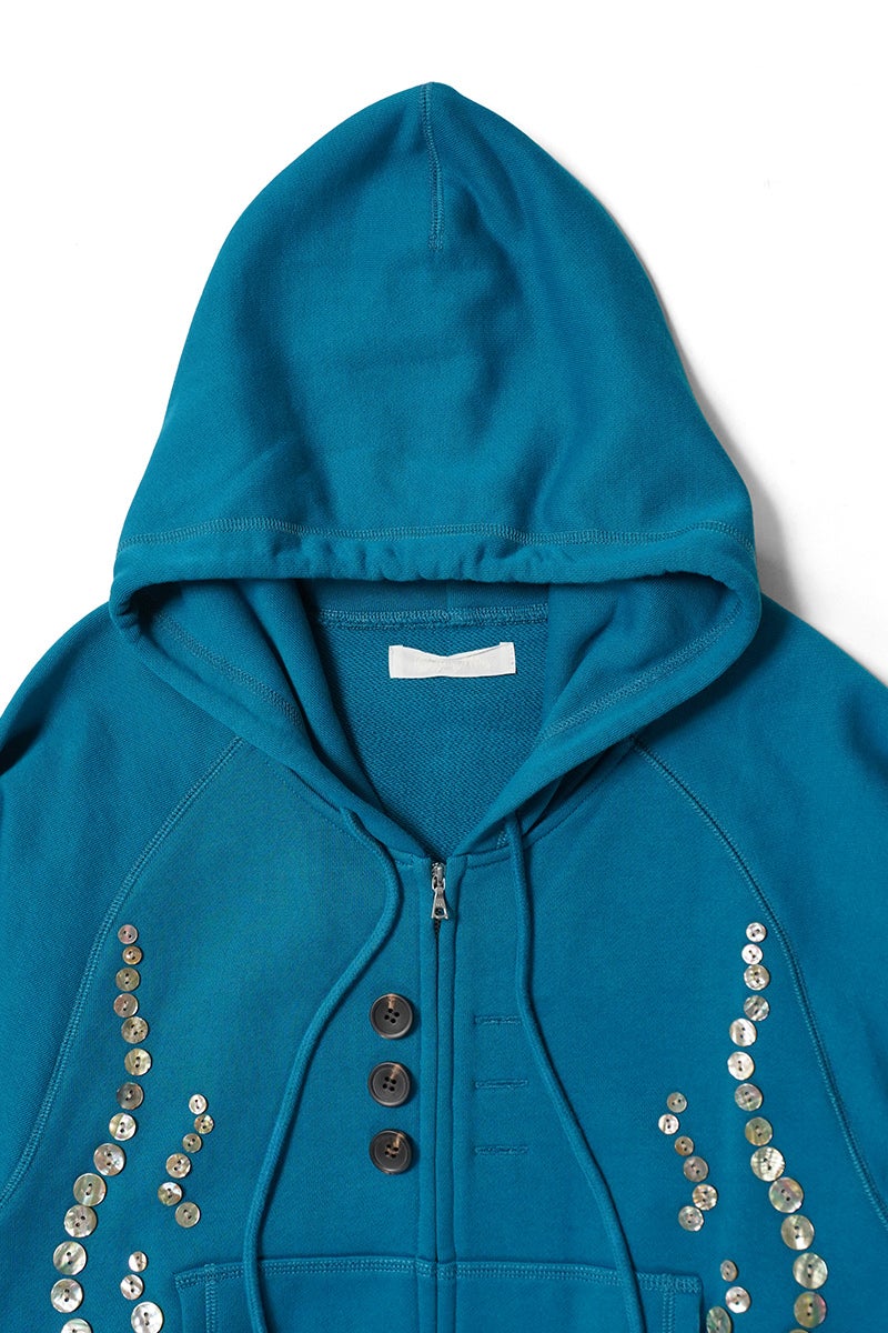 SYUMAN.(シュウマン) Fire pattern button Hoodie ファイヤーパターンボタンフーディー fw26-005