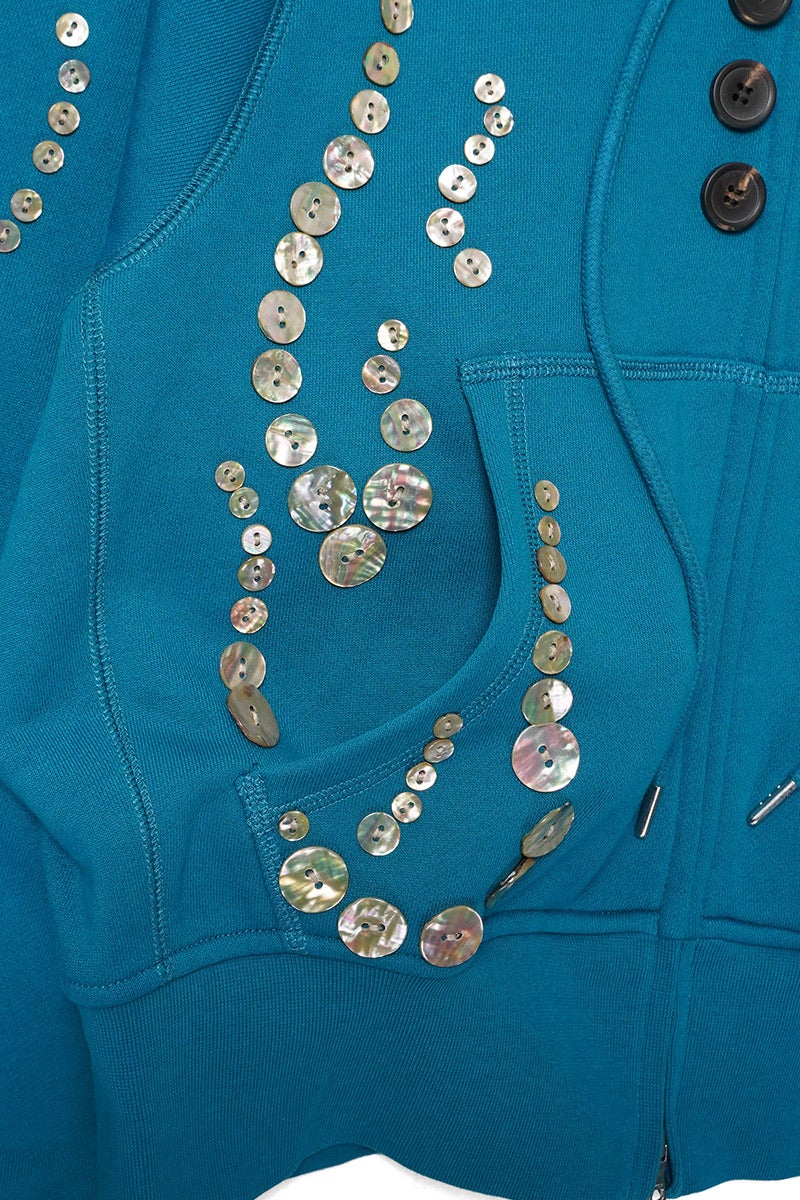 SYUMAN.(シュウマン) Fire pattern button Hoodie ファイヤーパターンボタンフーディー fw26-005