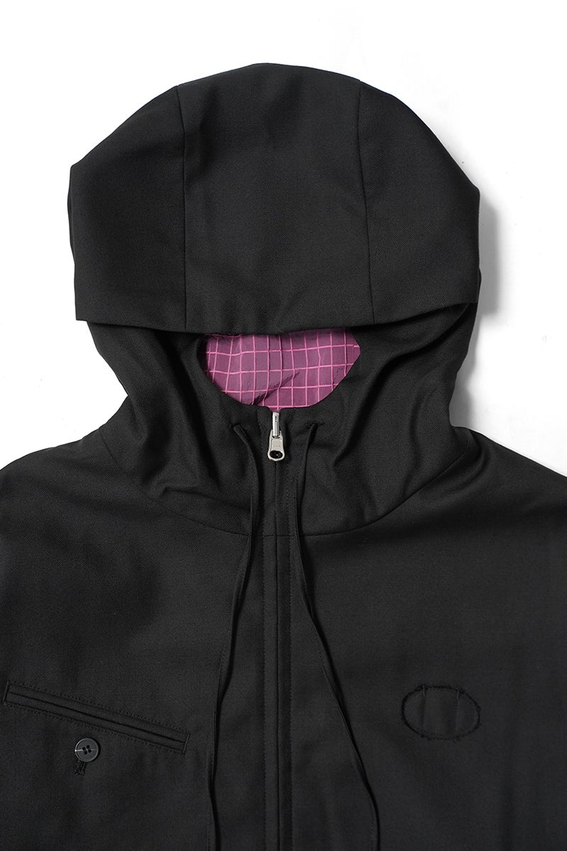 SYUMAN.(シュウマン) Wool-mix Suit Hoodie jacket ウールミックススーツフーディージャケット fw26-010A