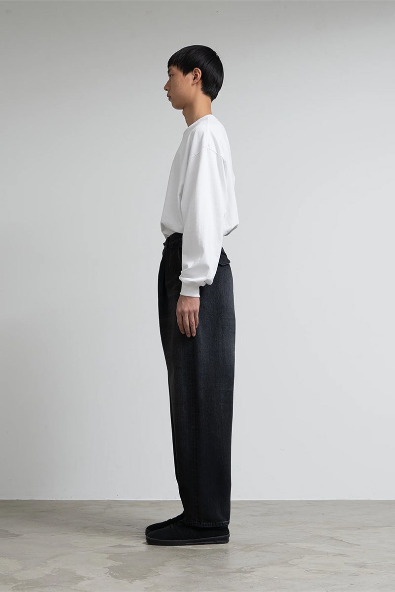 Graphpaper(グラフペーパー) Selvage Denim Two Tuck Tapered Pants -DARK FADE- セルヴィッチデニムツータックテーパードパンツ ダークフェイド GU263-40060DB