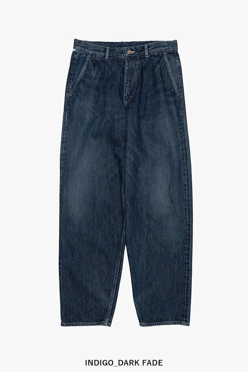 Graphpaper(グラフペーパー) Selvage Denim Two Tuck Tapered Pants -DARK FADE- セルヴィッチデニムツータックテーパードパンツ ダークフェイド GU263-40060DB