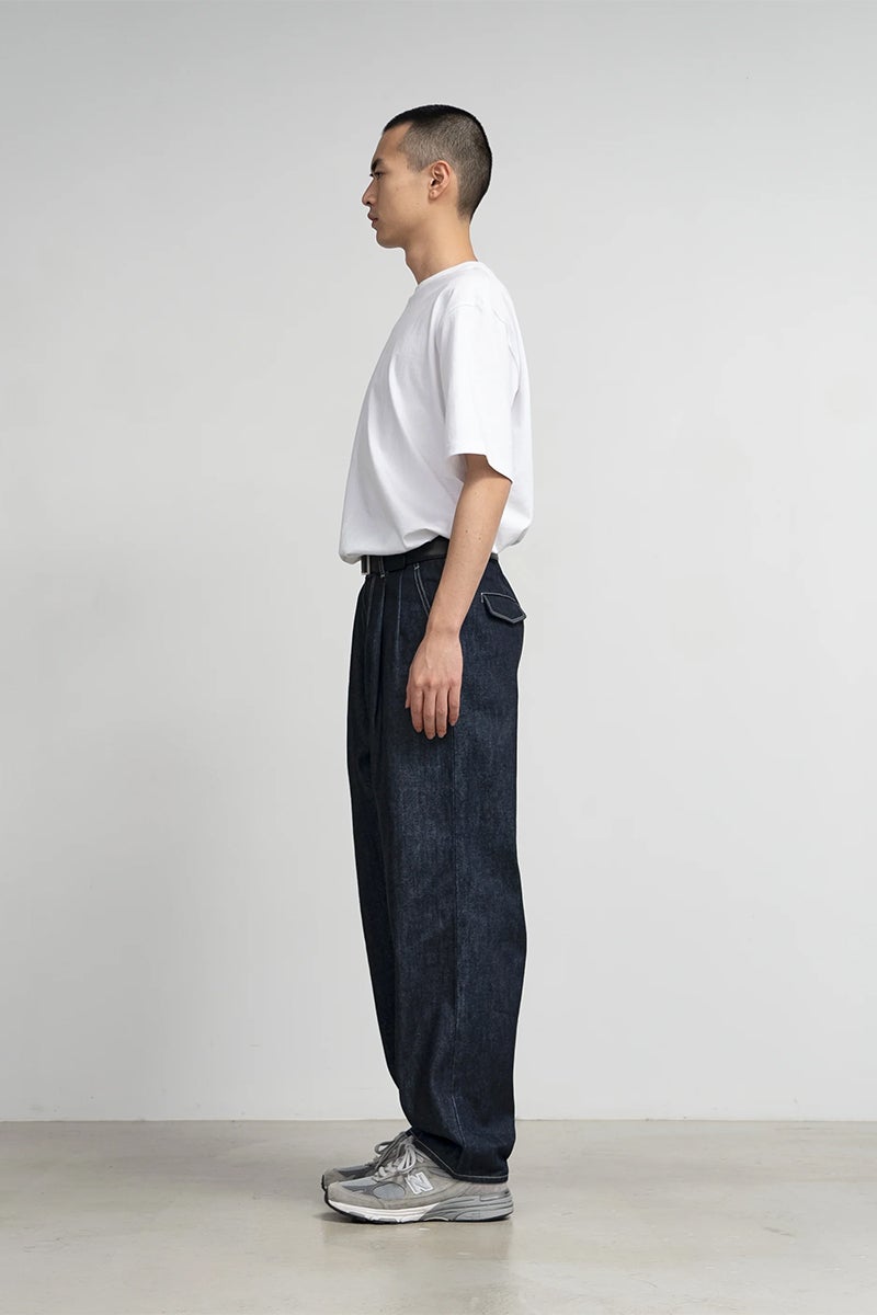 Graphpaper(グラフペーパー) Selvage Denim Two Tuck Tapered Pants セルヴィッチデニムツータックテーパードパンツ GU263-40060RB