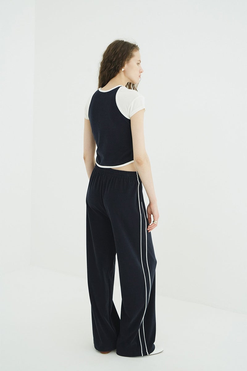 CLANE(クラネ) PILE CONTRAST LINE SET UP パイルコントラストラインセットアップ 11112-5003
