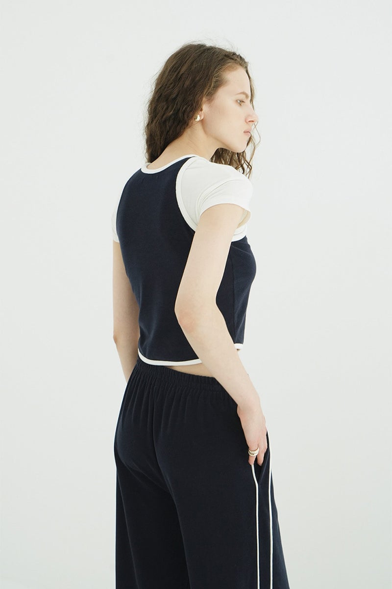 CLANE(クラネ) PILE CONTRAST LINE SET UP パイルコントラストラインセットアップ 11112-5003