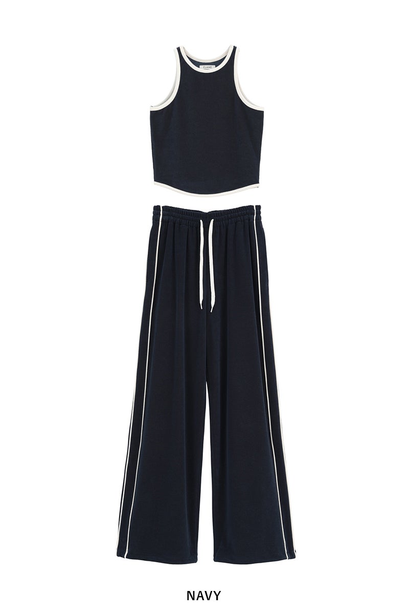 CLANE(クラネ) PILE CONTRAST LINE SET UP パイルコントラストラインセットアップ 11112-5003
