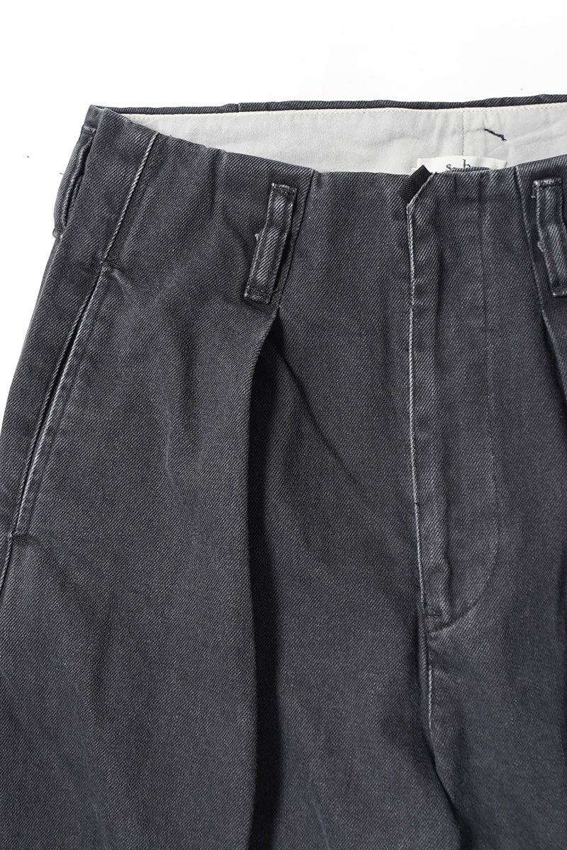 saby(サバイ) TUCK-BUGGY TYPE 3 -Surface dyeing Denim- タックバギーパンツ タイプ3 26A-031808