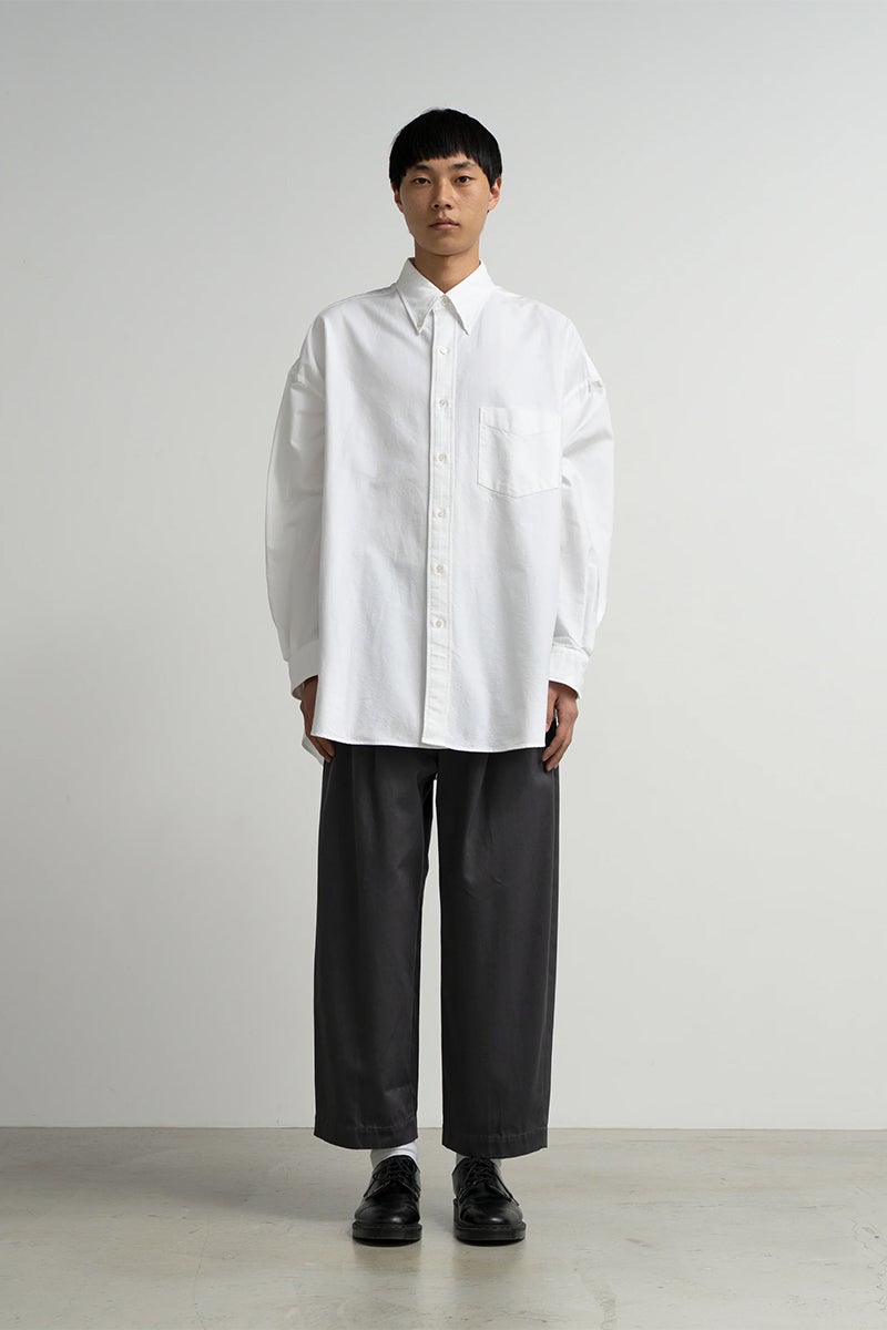 Graphpaper(グラフペーパー) Oxford L/S Oversized B.D Shirts オックスフォード長袖オーバーサイズボタンダウンシャツ GM261-50021B