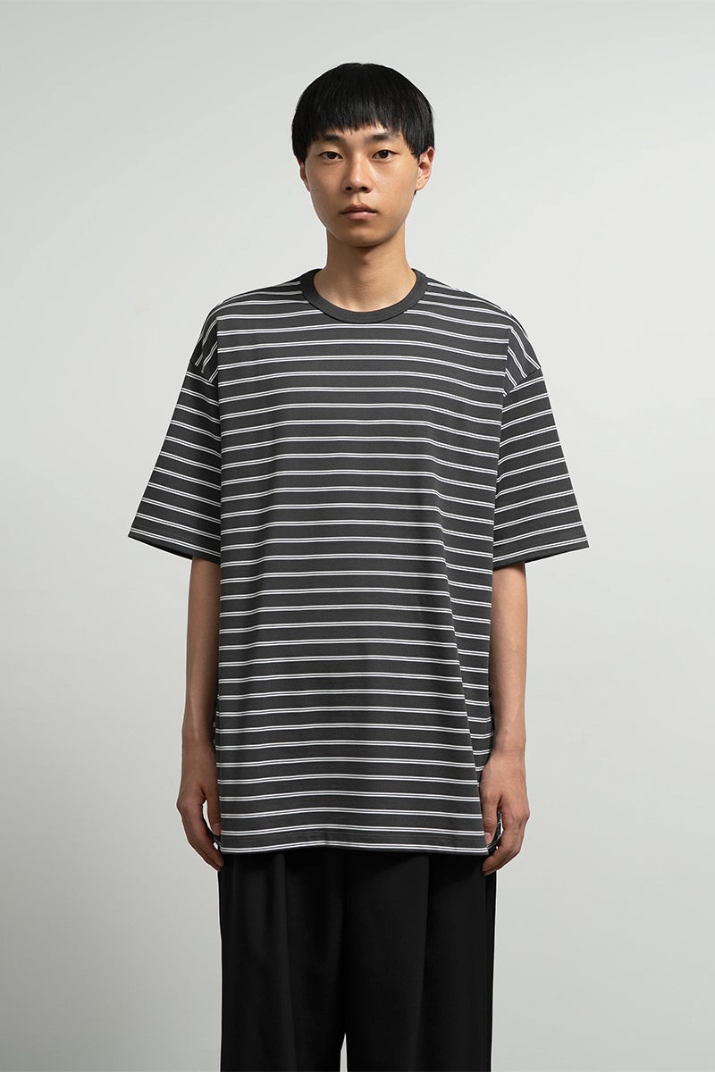 Graphpaper(グラフペーパー) Tri Spun Border S/S Tee トリスパンボーダー半袖Tシャツ GU263-70140B