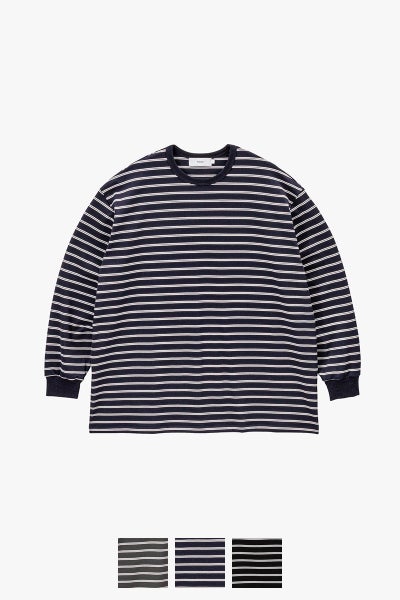 Graphpaper(グラフペーパー) Tri Spun Border L/S Tee トリスパンボーダー長袖Tシャツ GU263-70141B
