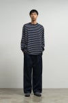 Graphpaper(グラフペーパー) Tri Spun Border L/S Tee トリスパンボーダー長袖Tシャツ GU263-70141B