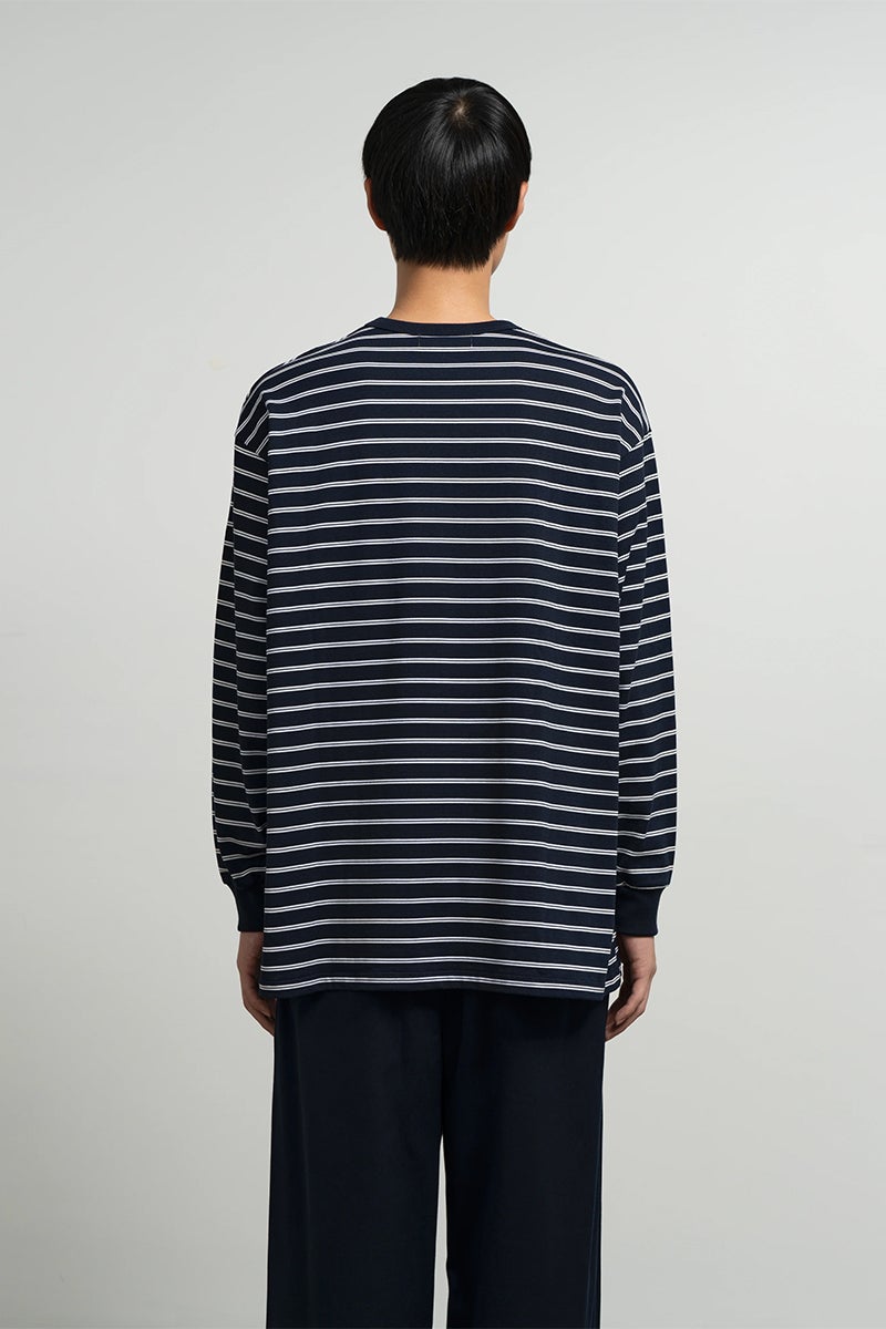 Graphpaper(グラフペーパー) Tri Spun Border L/S Tee トリスパンボーダー長袖Tシャツ GU263-70141B