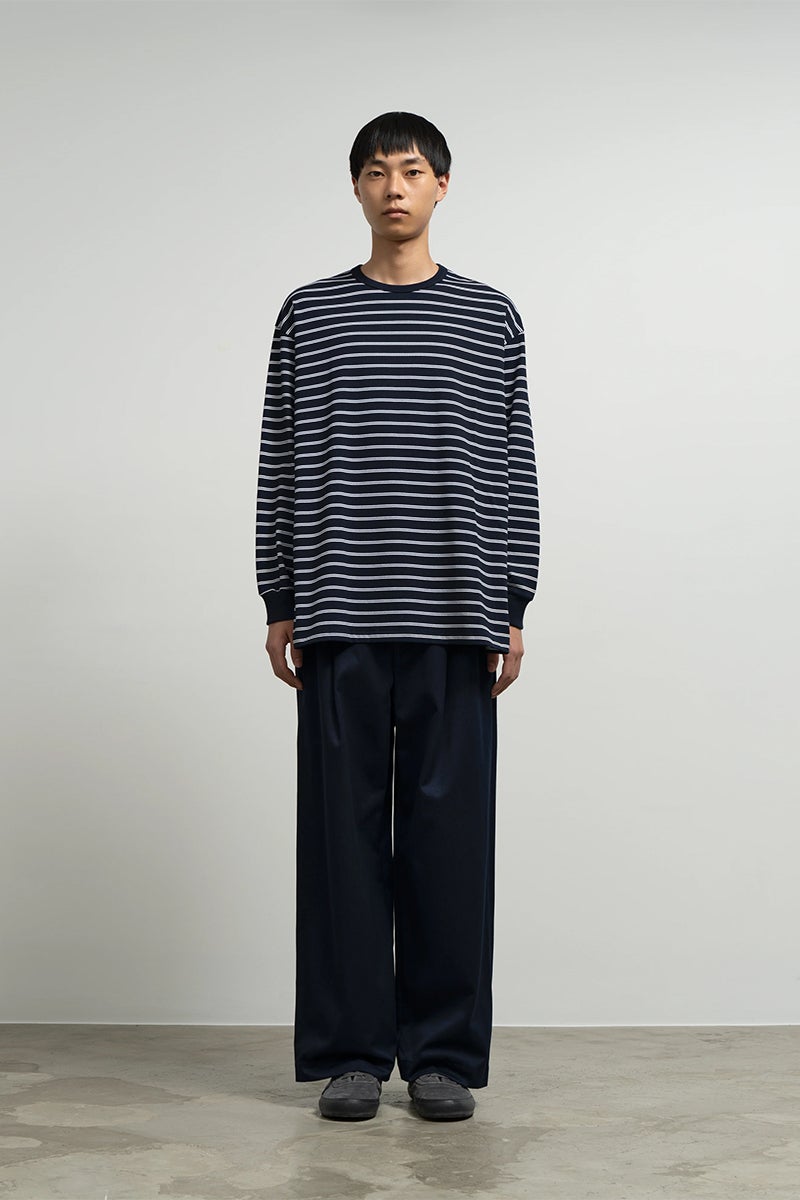 Graphpaper(グラフペーパー) Tri Spun Border L/S Tee トリスパンボーダー長袖Tシャツ GU263-70141B