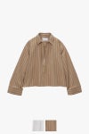 Graphpaper(グラフペーパー) SIDOGRAS Brown Stripe Short Skipper Blouse シドグラス ブラウンストライプショートスキッパーブラウス GL263-50349