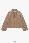 Graphpaper(グラフペーパー) SIDOGRAS Brown Stripe Short Skipper Blouse シドグラス ブラウンストライプショートスキッパーブラウス GL263-50349