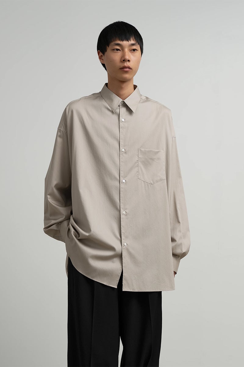 Graphpaper(グラフペーパー) Silicon Poplin Oversized Regular Collar Shirt シリコンポプリンオーバーサイズレギュラーカラーシャツ GM263-50196