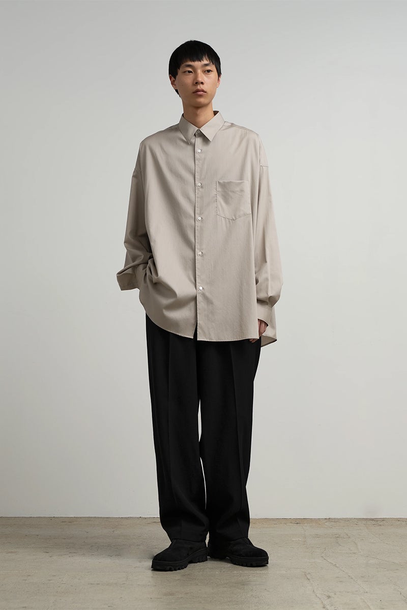 Graphpaper(グラフペーパー) Silicon Poplin Oversized Regular Collar Shirt シリコンポプリンオーバーサイズレギュラーカラーシャツ GM263-50196