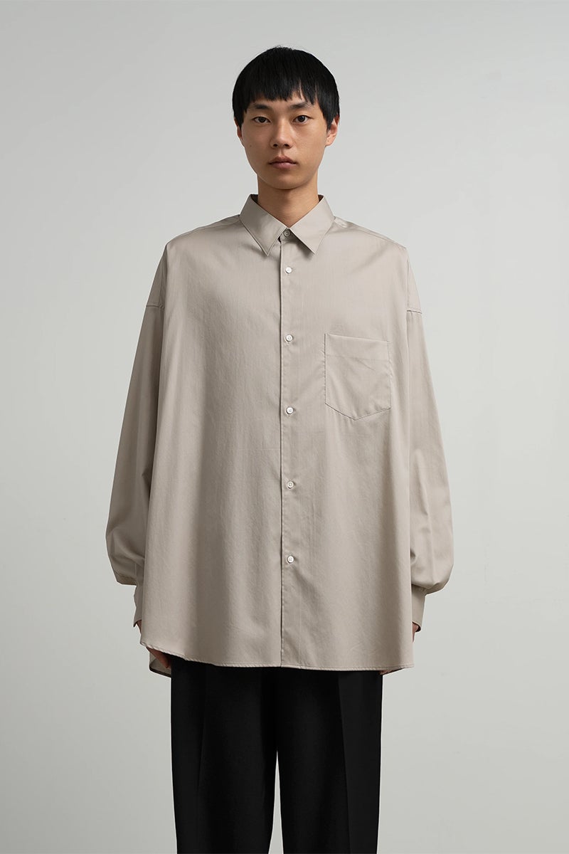 Graphpaper(グラフペーパー) Silicon Poplin Oversized Regular Collar Shirt シリコンポプリンオーバーサイズレギュラーカラーシャツ GM263-50196